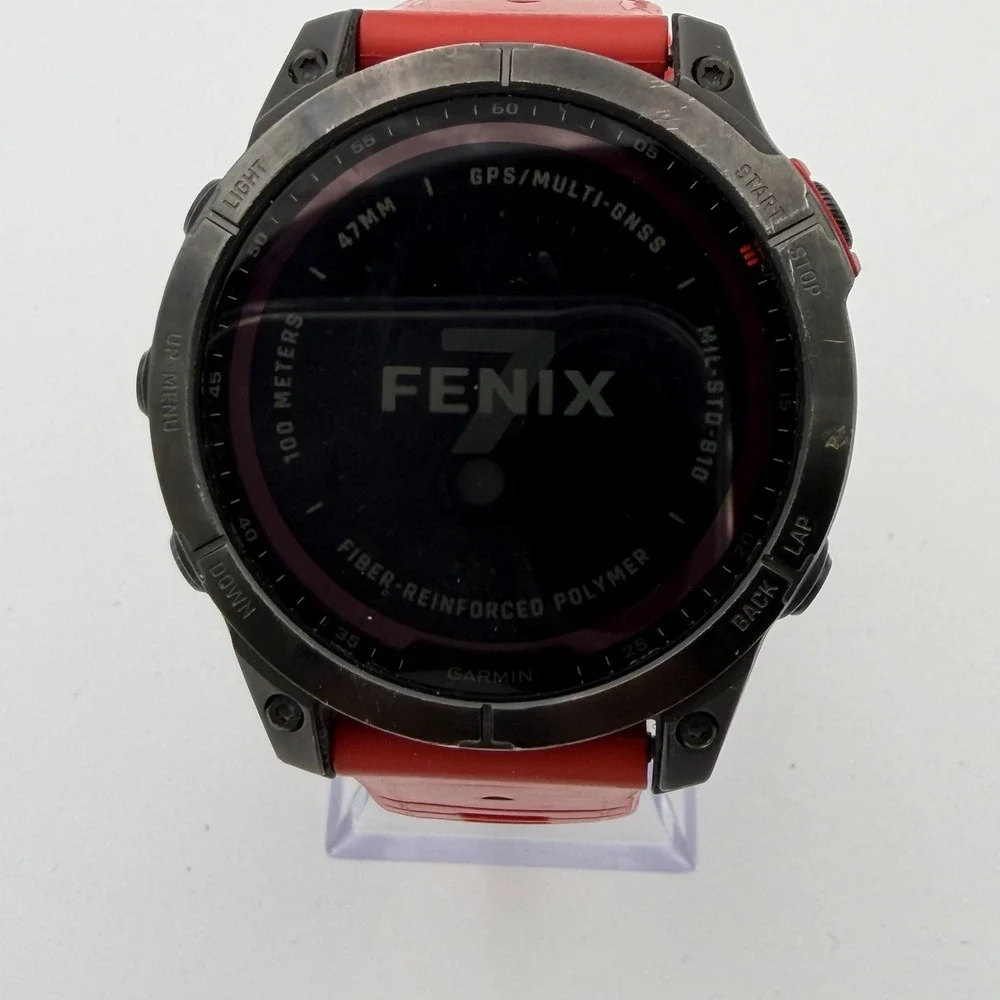 Garmin FENIX 7 Solar 51mm GPS Smartwatch - Black Red Band